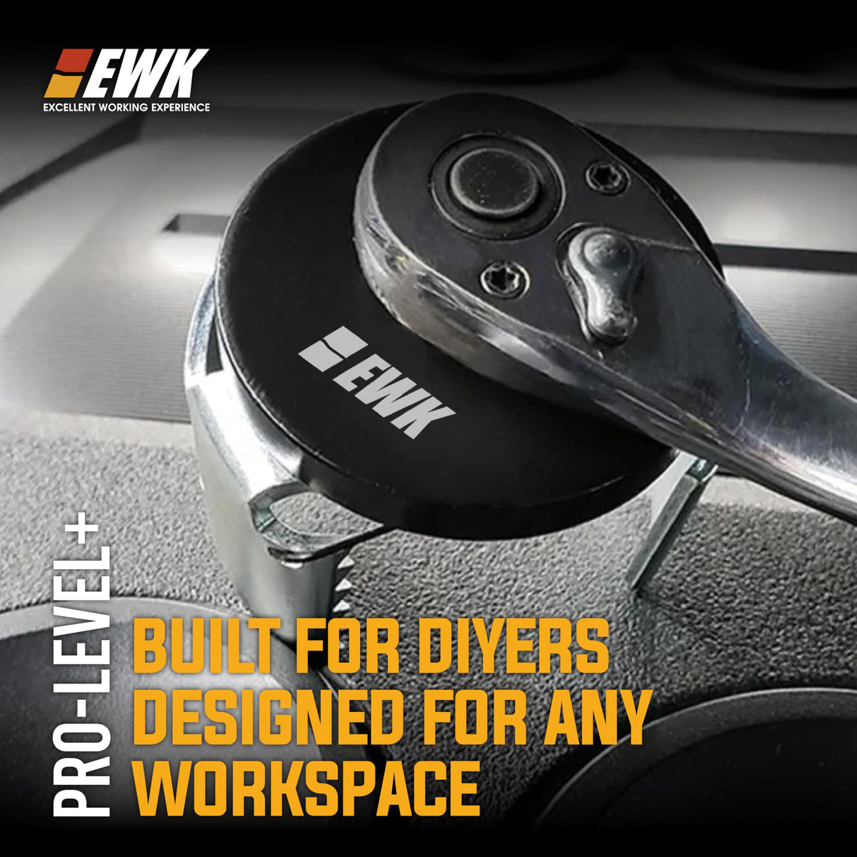 EWK packaging and label showing tool ID and easy storage benefit
