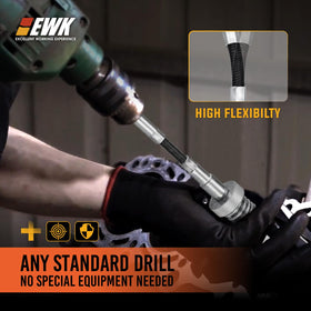 EWK tool next to measuring tape showing 2 to 7 inch bore compatibility for quick size verification
