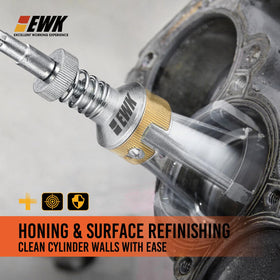 EWK detail of flexible shaft and tension screw for adjustable stone pressure and self-alignment benefit