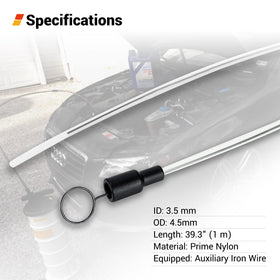 Close texture view of EWK nylon hose highlighting oil‑resistant material and durability