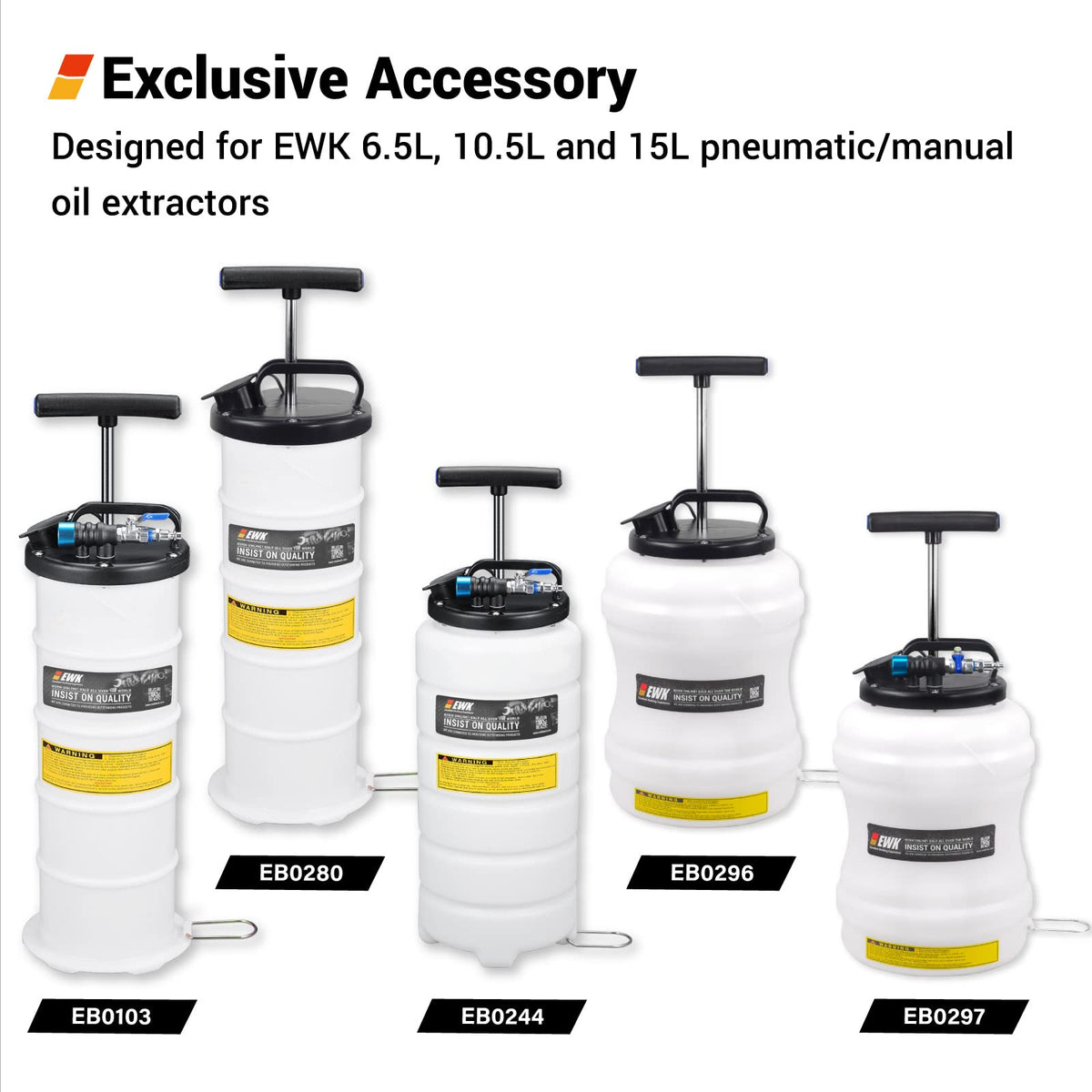 EWK blue adapter connection demonstrating secure fit to extractor for leak‑free pumping