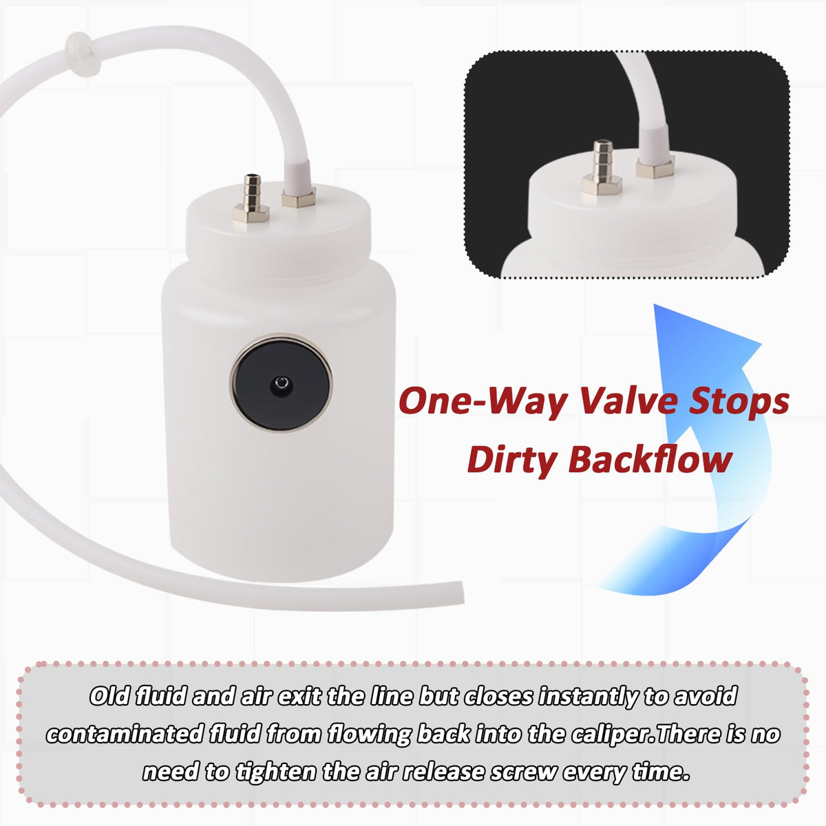 EWOJUYE close-up of check valve preventing backflow and simplifying bleeding