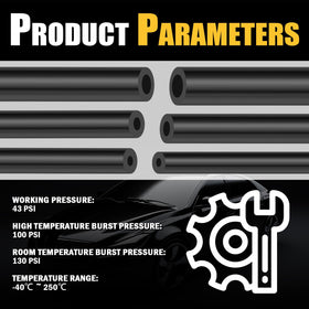 EWOJUYE hoses beside a ruler showing lengths and diameters for accurate cutting benefit