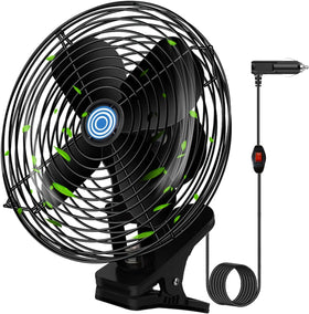 EWUTYT front view clip-on fan showing compact design and airflow benefit