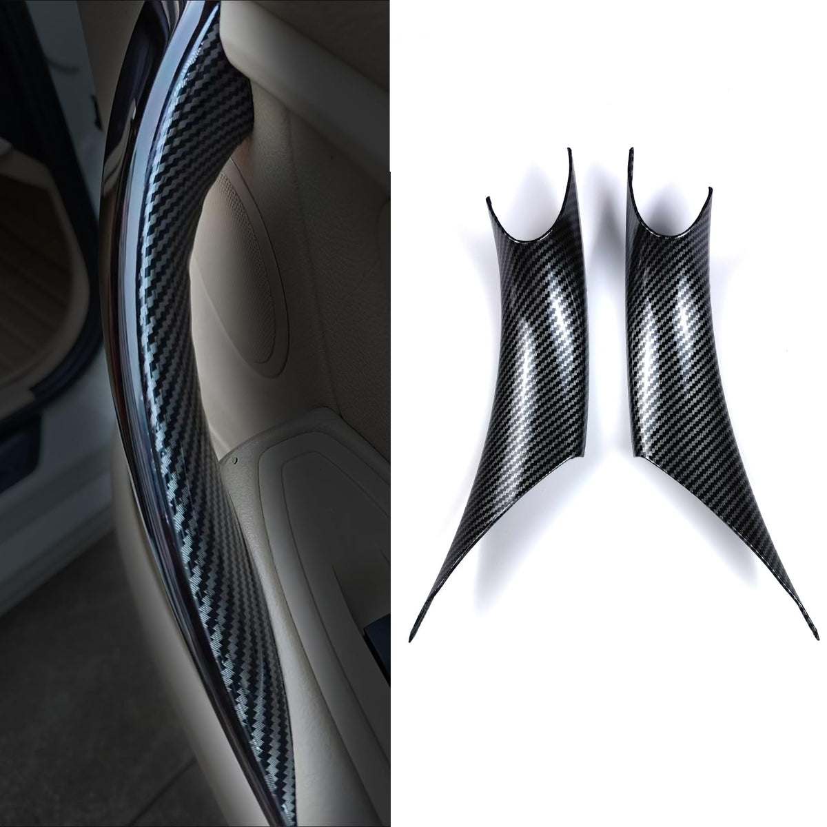 EXcarlive front view of handle covers showing fit and instant interior refresh benefit