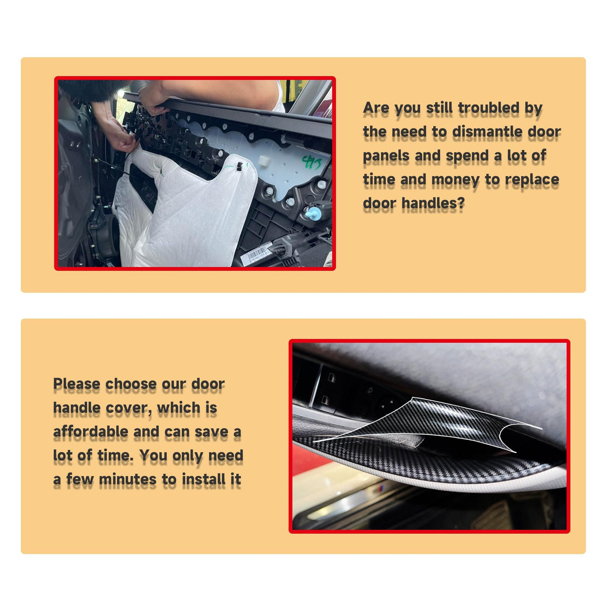 EXcarlive installed on BMW door demonstrating seamless OEM-like appearance and protection