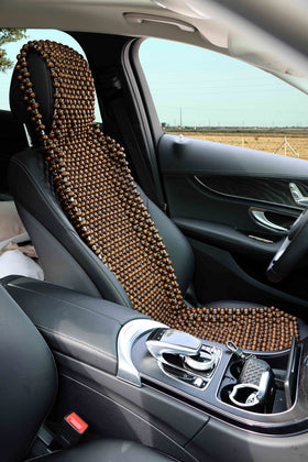 EXCEL LIFE close-up of natural wood bead texture highlighting breathability and gentle massage