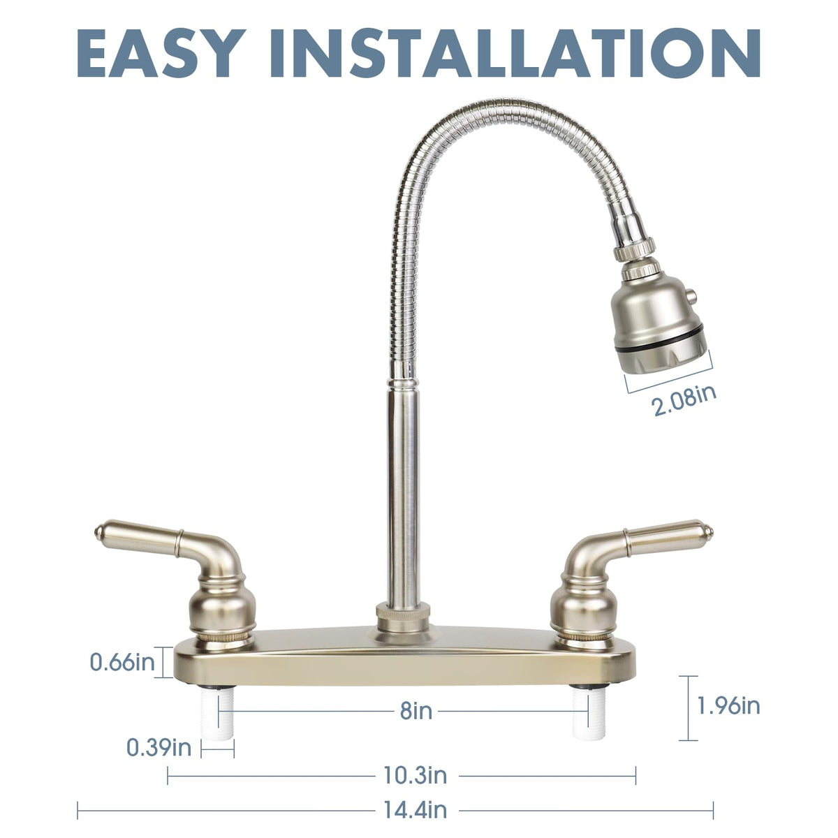EXCELFU black finish faucet in a camper kitchen for a sleek look