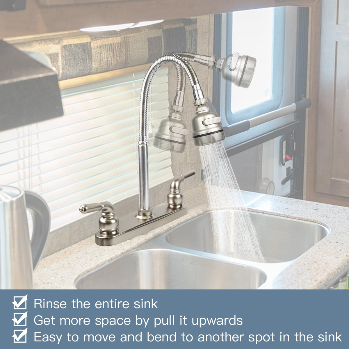EXCELFU close-up of sprayer head for precise rinsing and easy cleaning
