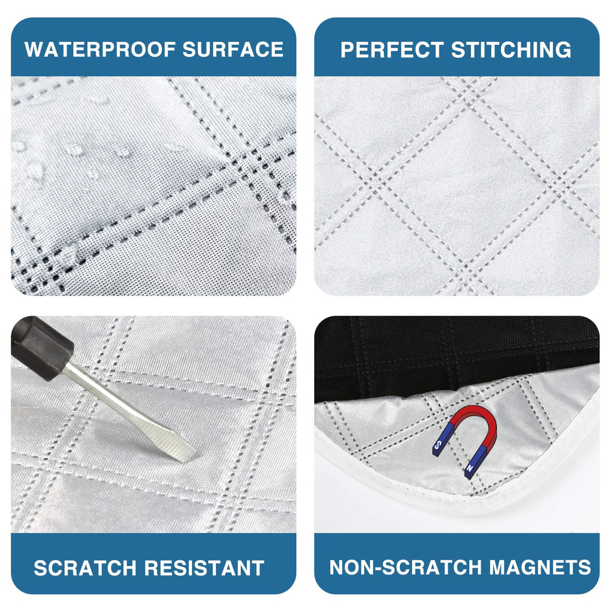 EXCELFU door corner sleeve detail showing anti-theft anchoring for wind-resistant security