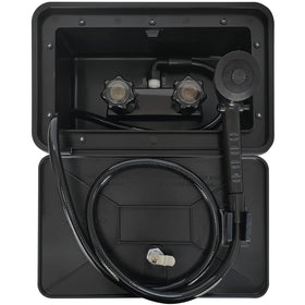 EXCELFU front view of exterior shower box showing durable build and neat finish