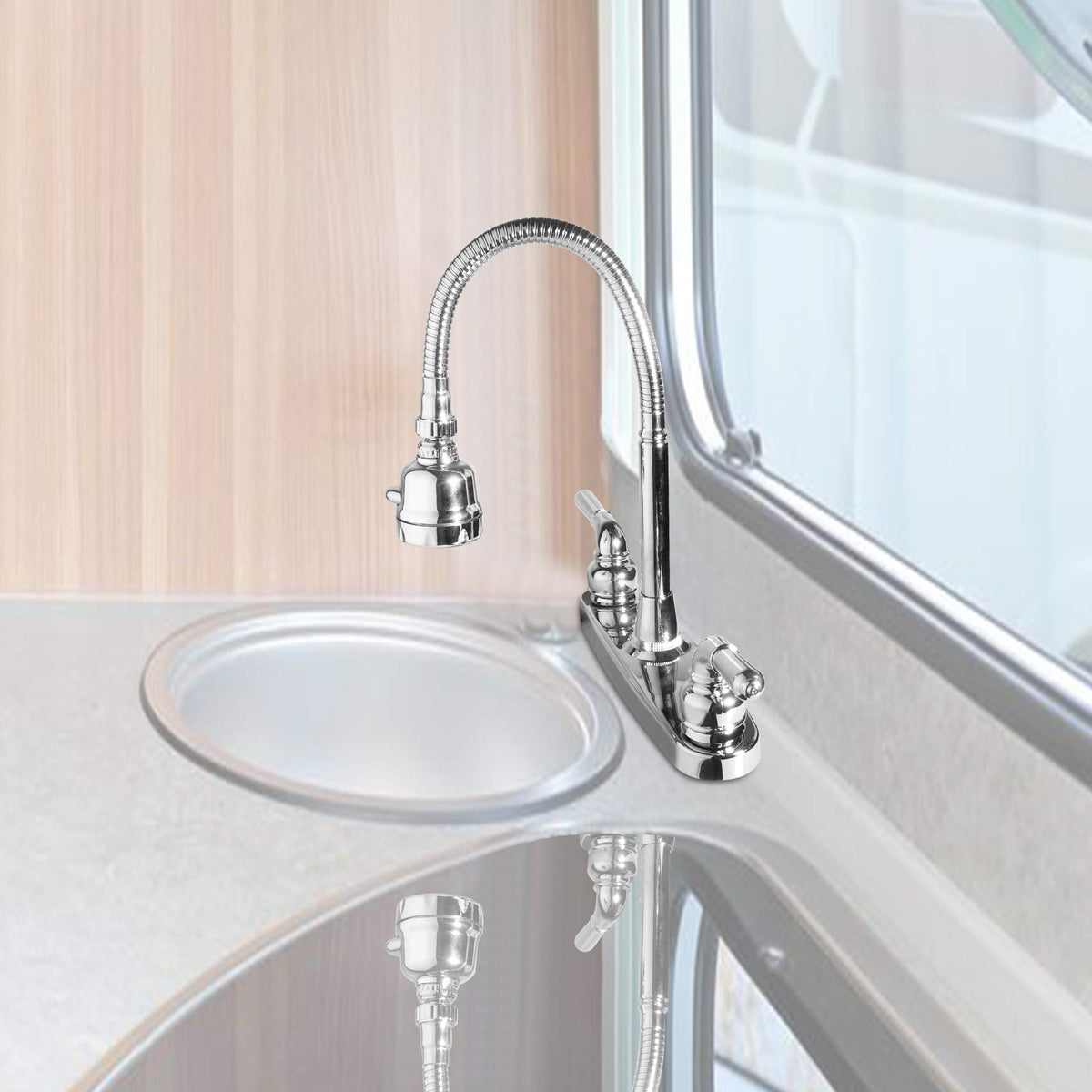EXCELFU chrome finish texture close-up for simple cleaning and stain resistance