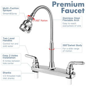 EXCELFU faucet head showing spray and stream modes for versatile rinsing