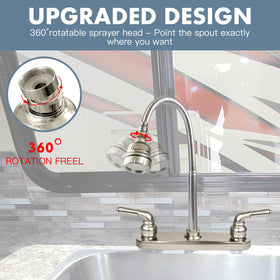 EXCELFU flexible neck bent to reach corners for full-sink coverage