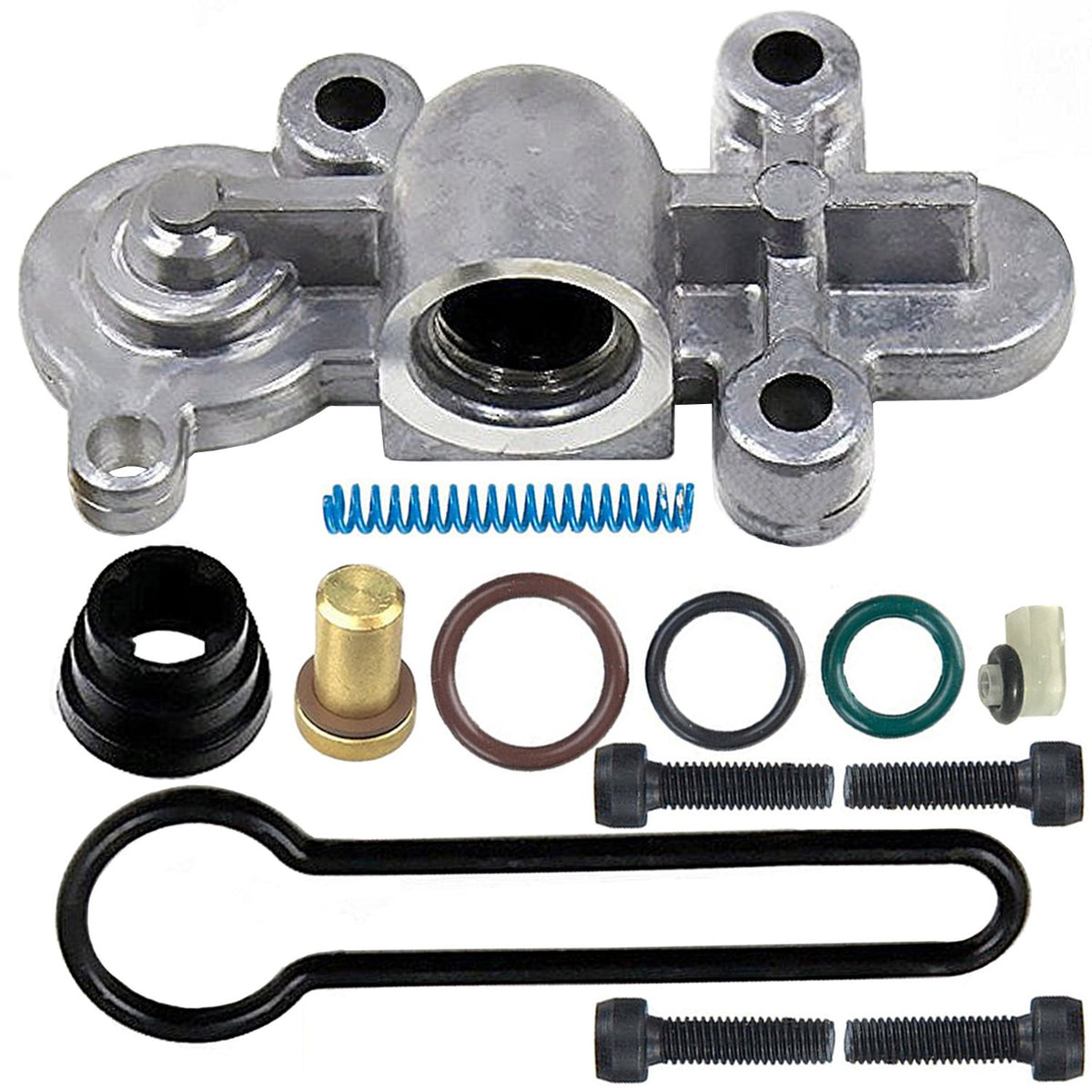 EXCELFU front kit layout showing blue spring and hardware for easy install