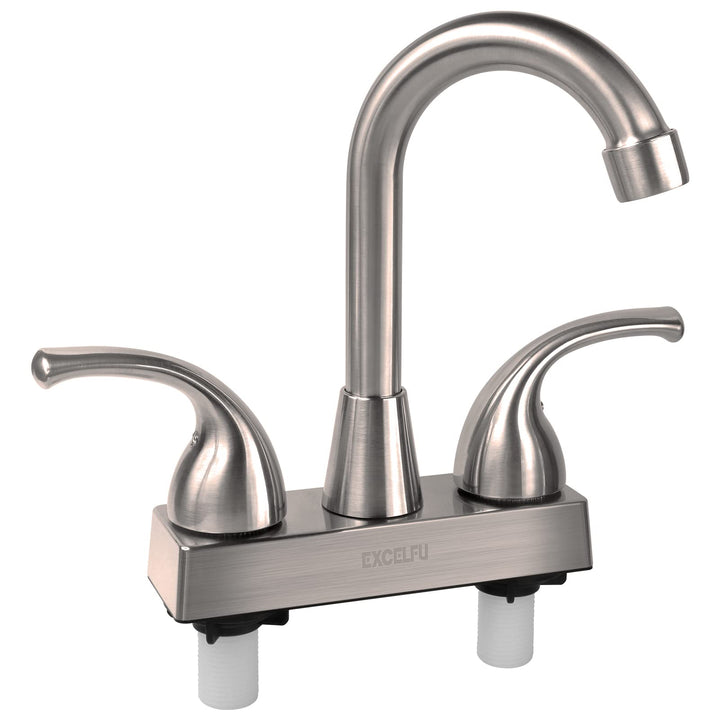 EXCELFU front view of compact RV faucet showing space-saving benefits