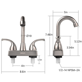 EXCELFU installation scale next to ruler showing compact 4-inch fit