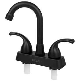 EXCELFU faucet in an RV bathroom lifestyle shot, improves washing comfort