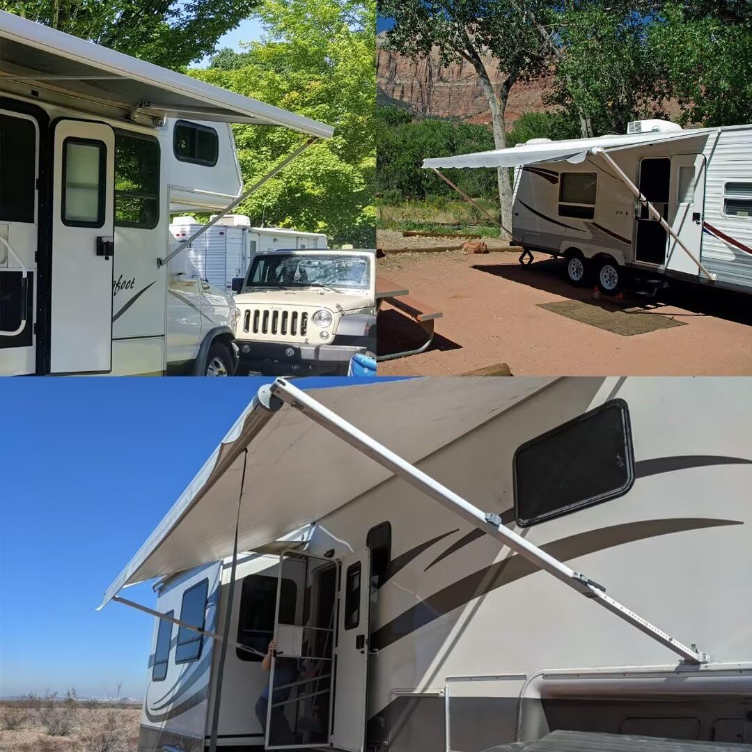 EXCELFU lifestyle shot with RV awning extended showing reliable outdoor use