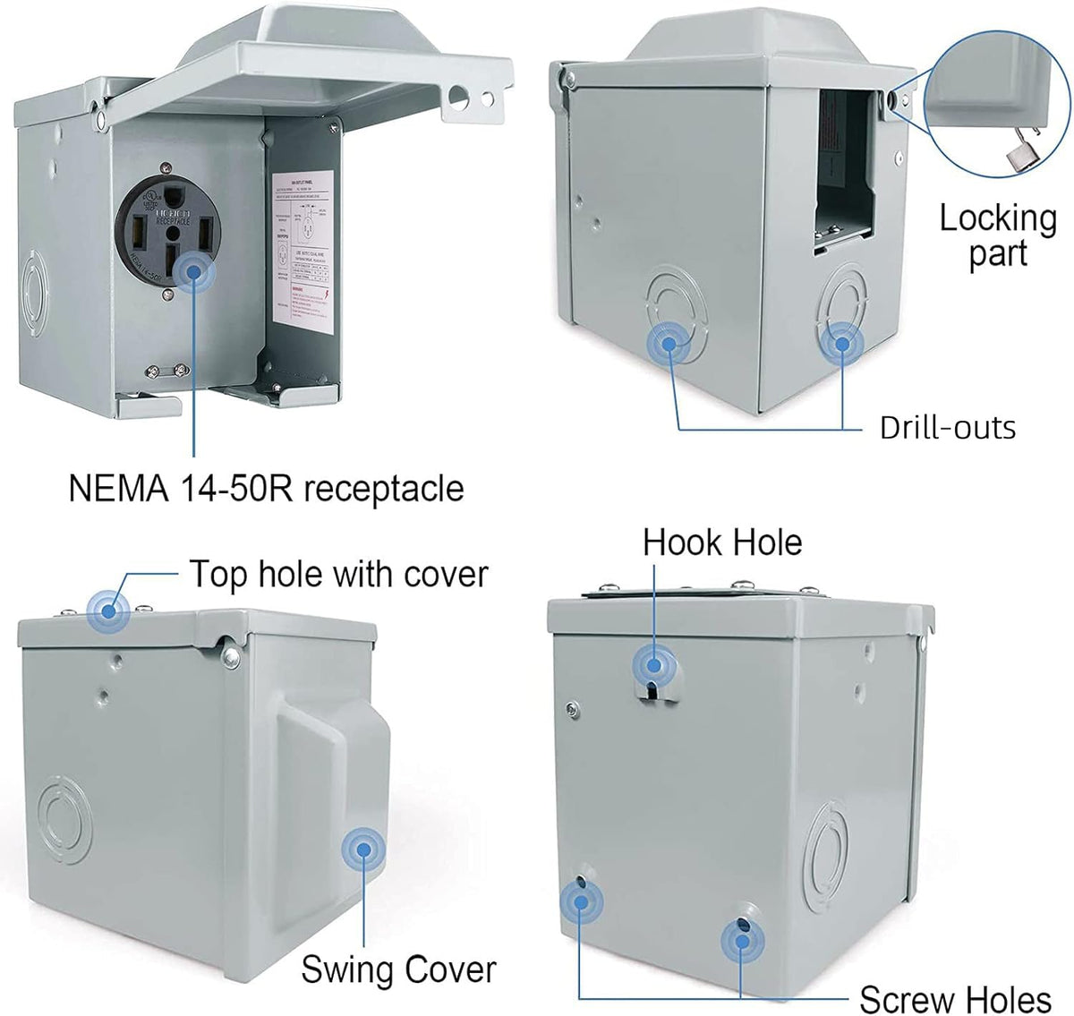 EXCELFU lockable door closed, preventing tampering and protecting the circuit