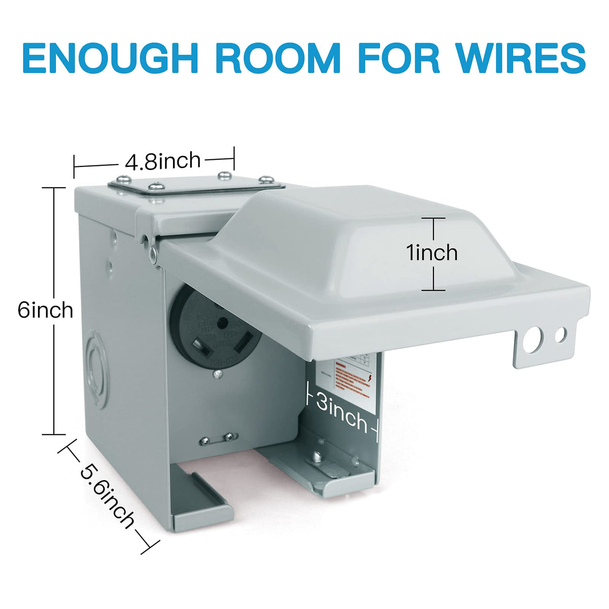 EXCELFU next to 30A plug for scale showing compatible fit and clearances benefit