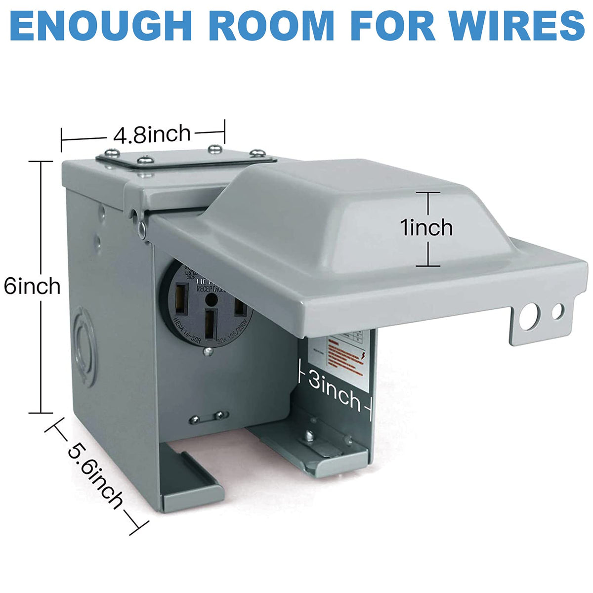 EXCELFU with a 50A RV cord showing scale and compatibility for large plugs