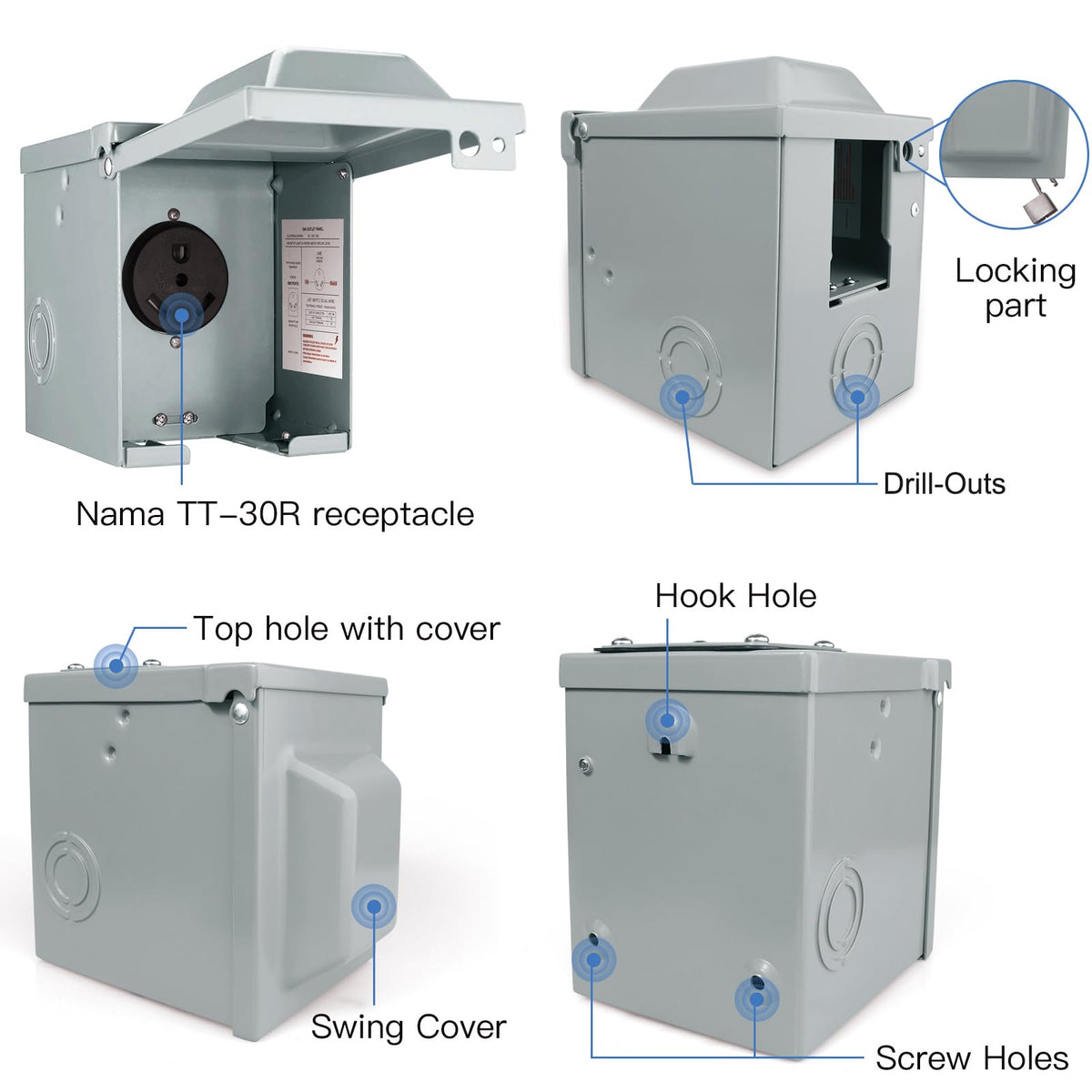EXCELFU side markings for drilling illustrating custom wiring entry convenience