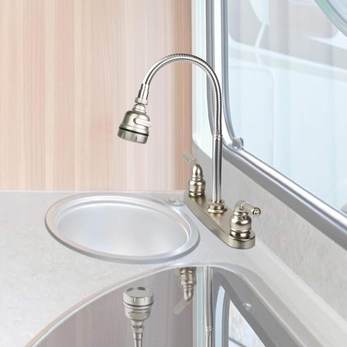 EXCELFU under-sink plumbing connection with 1/2 inch threaded inlets