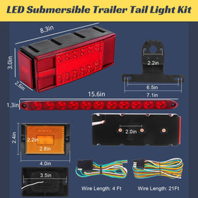 EXERAUO 11LED 15-inch red light bar showing bright tail illumination for safety