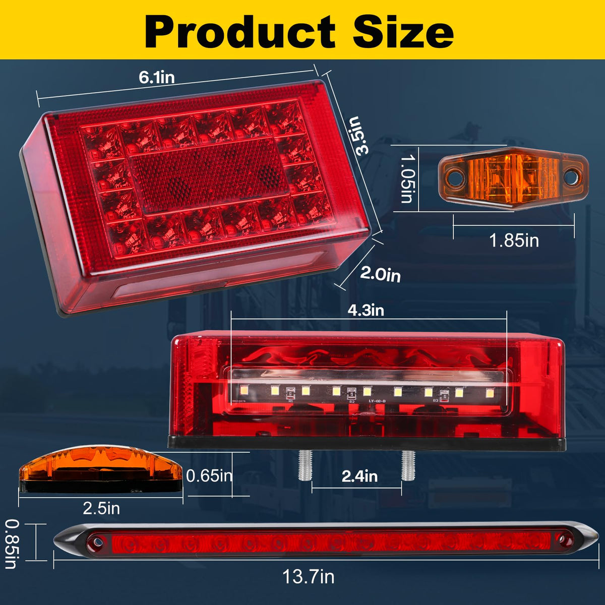 EXERAUO 15LED brake light bar front view providing strong center stop signal