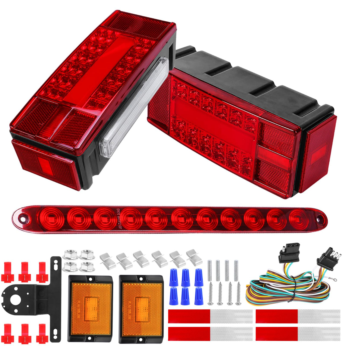 EXERAUO front view rectangular submersible lights showing sealed design and durability