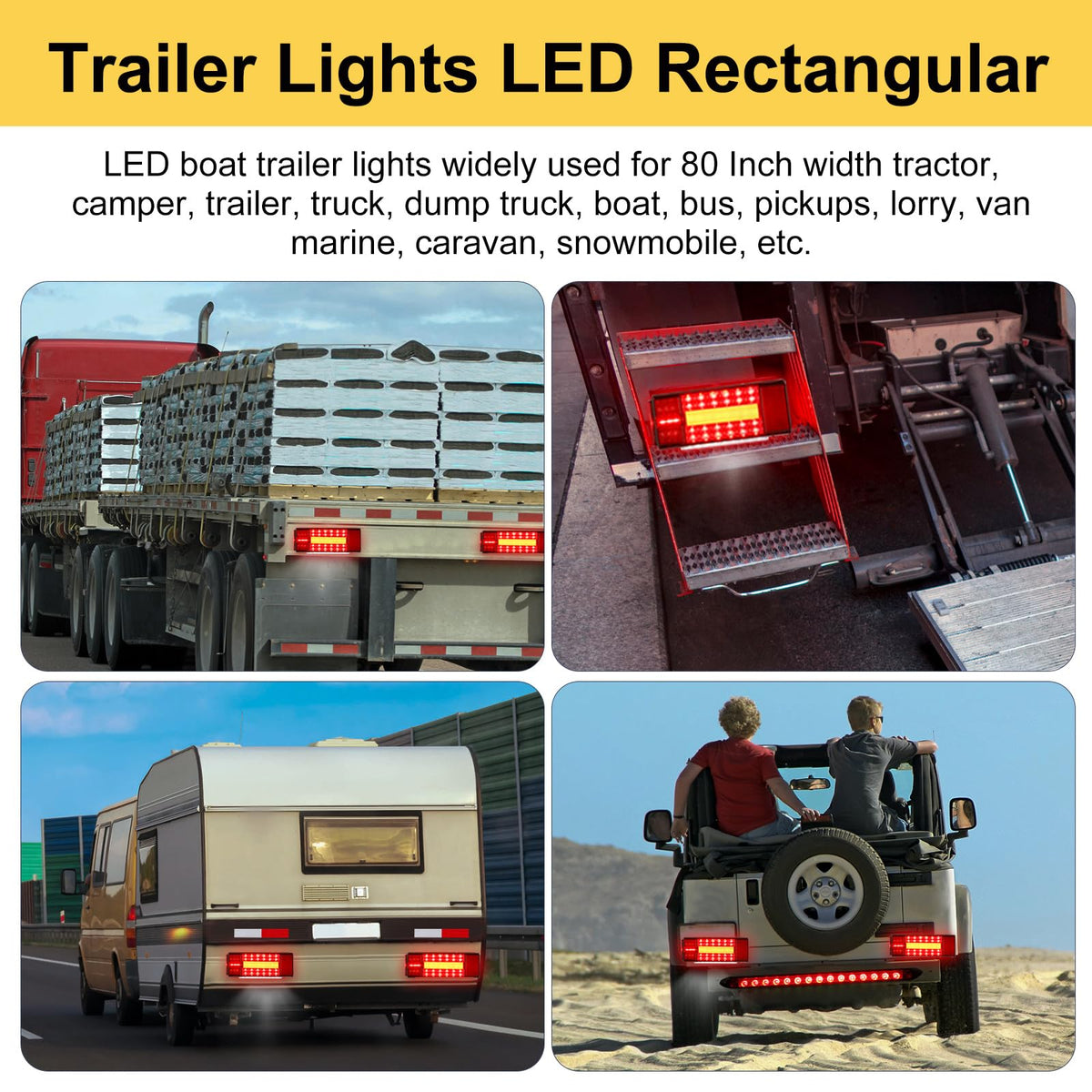 EXERAUO illuminated on trailer at night improving road visibility