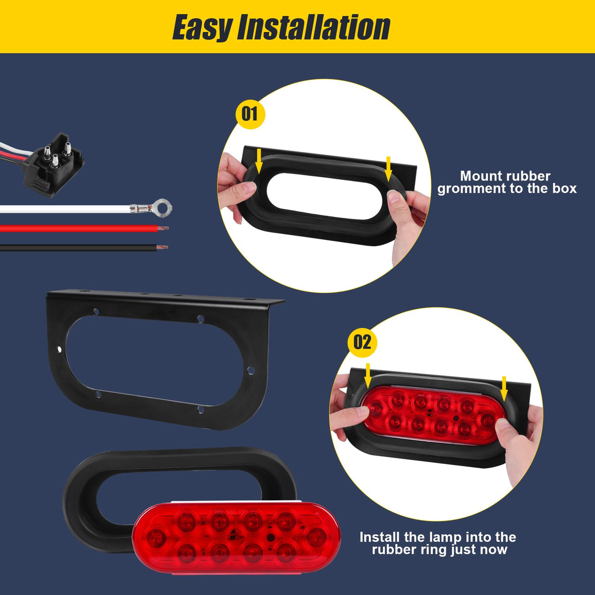 EXERAUO light bar with mounting hardware arranged for complete kit readiness