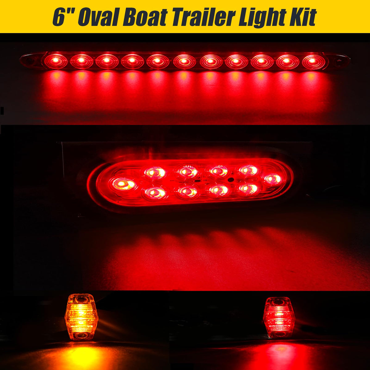 EXERAUO light mounted on trailer bracket showing secure installation and sealed grommet