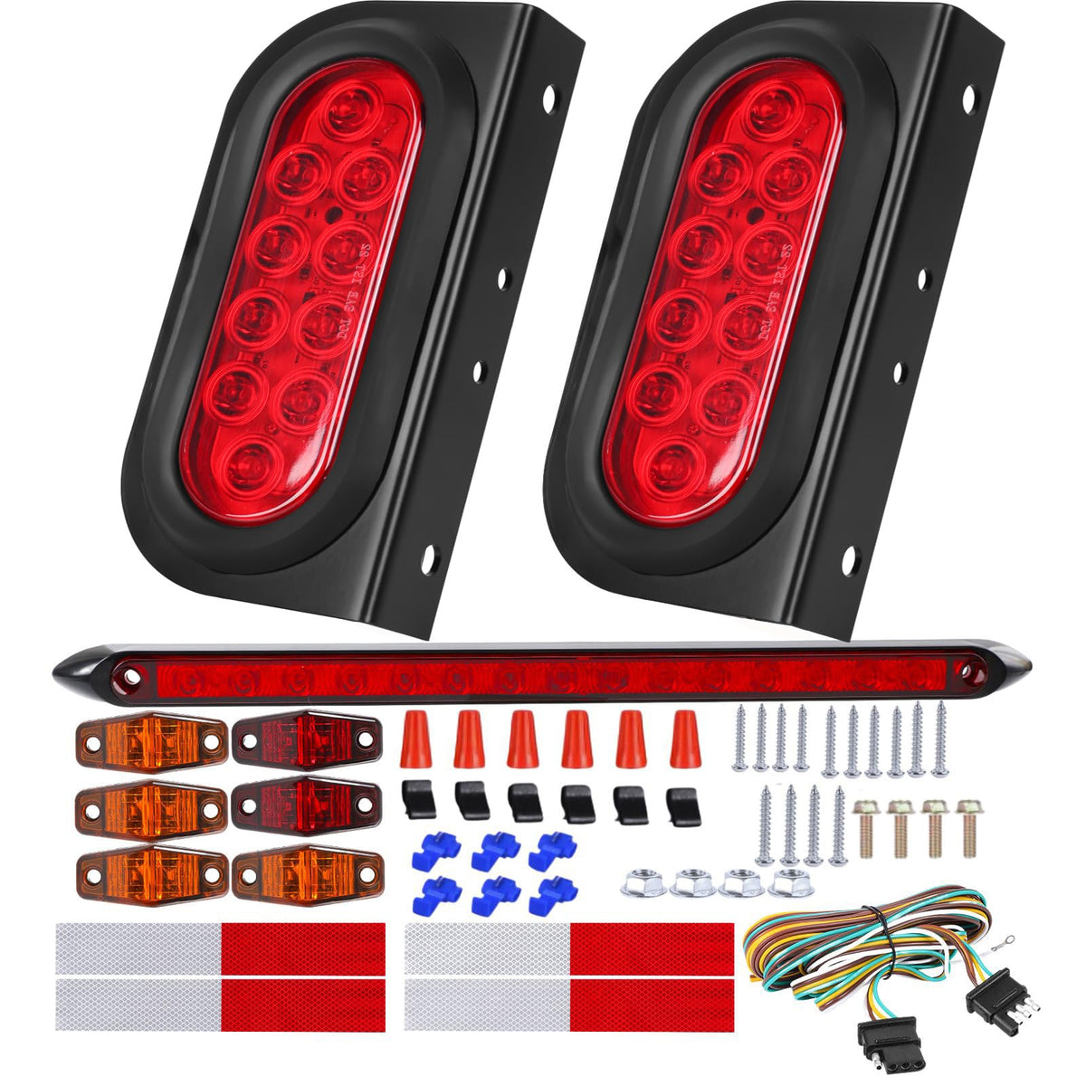 EXERAUO front view of oval LED tail light showing clean profile and durability benefit