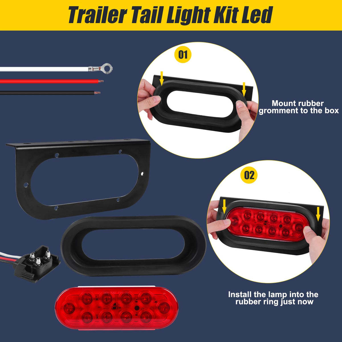 EXERAUO lights next to ruler showing exact dimensions for correct hole and bracket fit