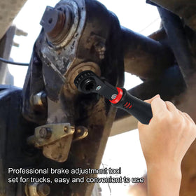 EXJIOTA tools in use on trailer slack adjuster demonstrating quick roadside adjustment benefit