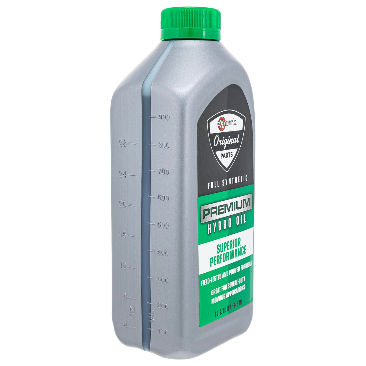 Exmark premium hydro oil close-up highlighting texture and contamination-free fill
