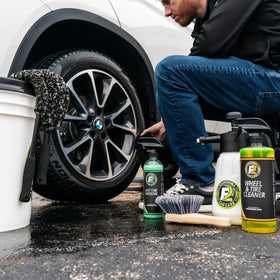ExoForma brushes staged in a car detailing scene showing practical use and results