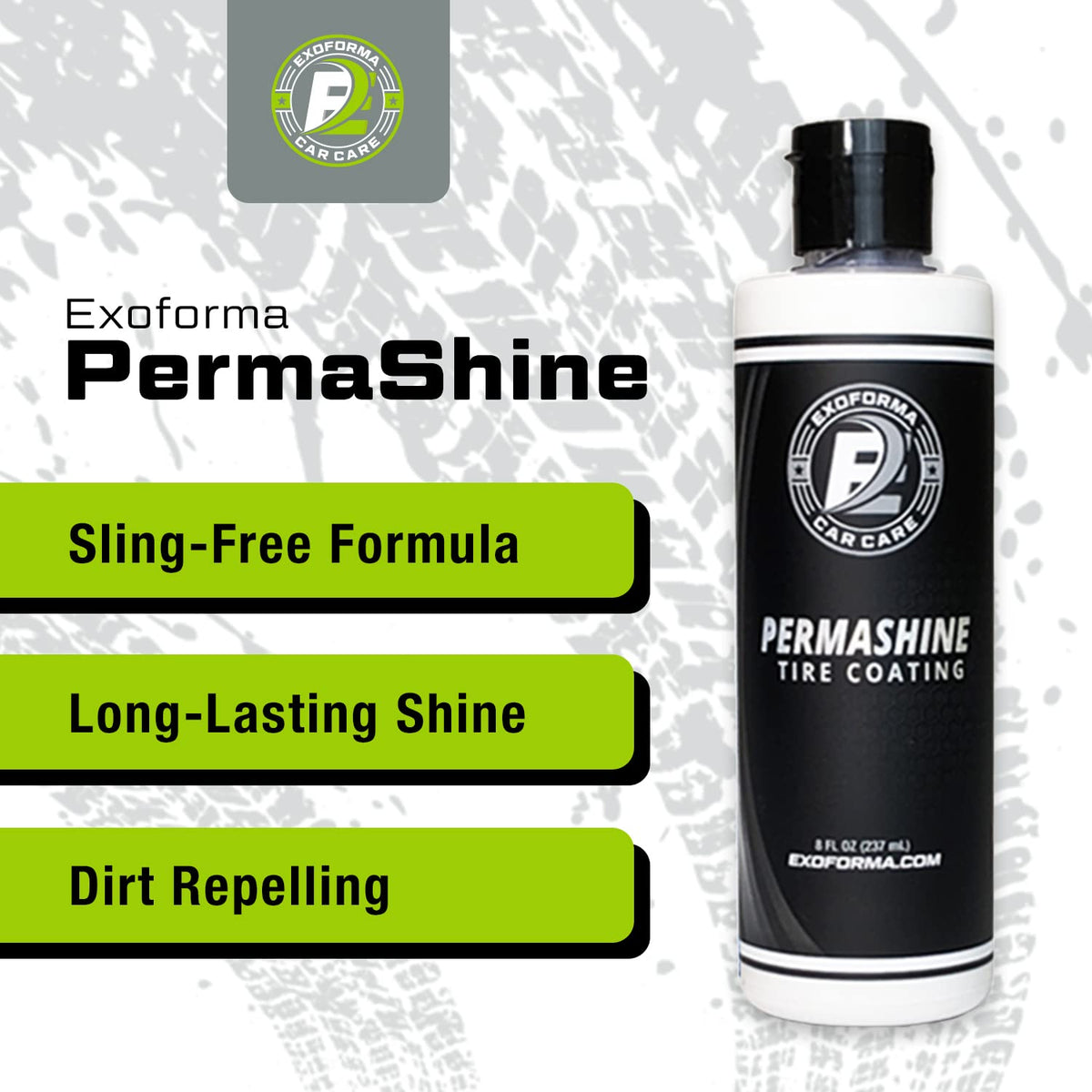 ExoForma PermaShine bottle angled view conveying durability and premium finish