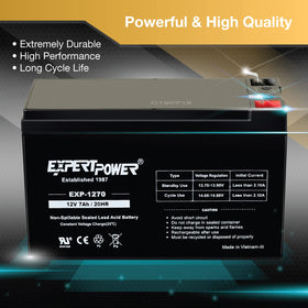 ExpertPower EXP1270 closeup of F1 terminal for clear contact points and reliable connection