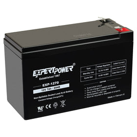ExpertPower EXP1270 front view showing label and model for quick identification and compatibility