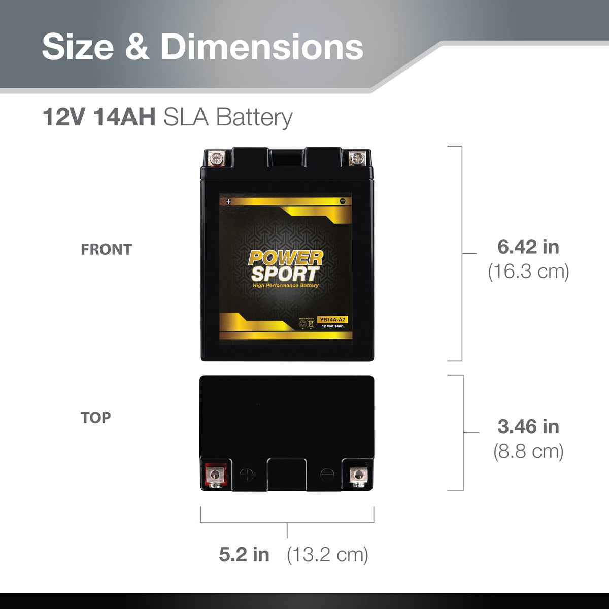 ExpertPower side view with ruler for size reference and fitment assurance