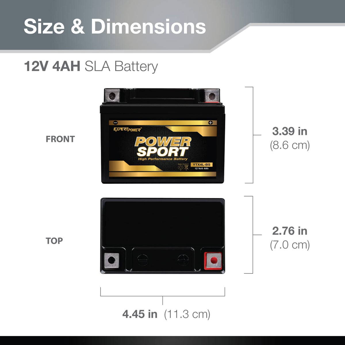 ExpertPower next to ruler showing dimensions for fit verification and compatibility