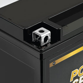 ExpertPower battery installed in motorcycle compartment for straightforward replacement