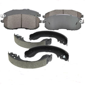 EXPPOWER front pads package view showing fit for Nissan and easy identification