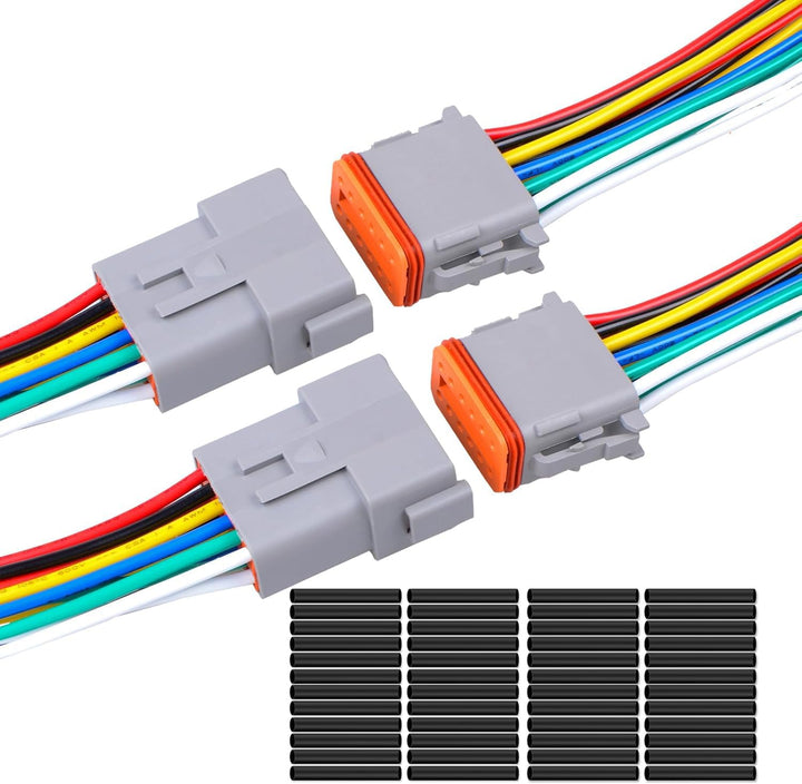Exqutoo DT connector front view showing secure snap-on latch and durable housing