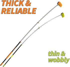 EXTEND-A-REACH fully extended pole demonstrating long reach and stability