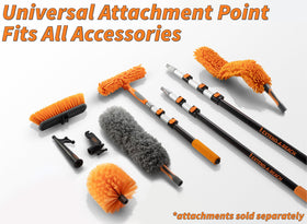 EXTEND-A-REACH brush in a car-wash scene demonstrating effective, gentle cleaning on painted surfaces