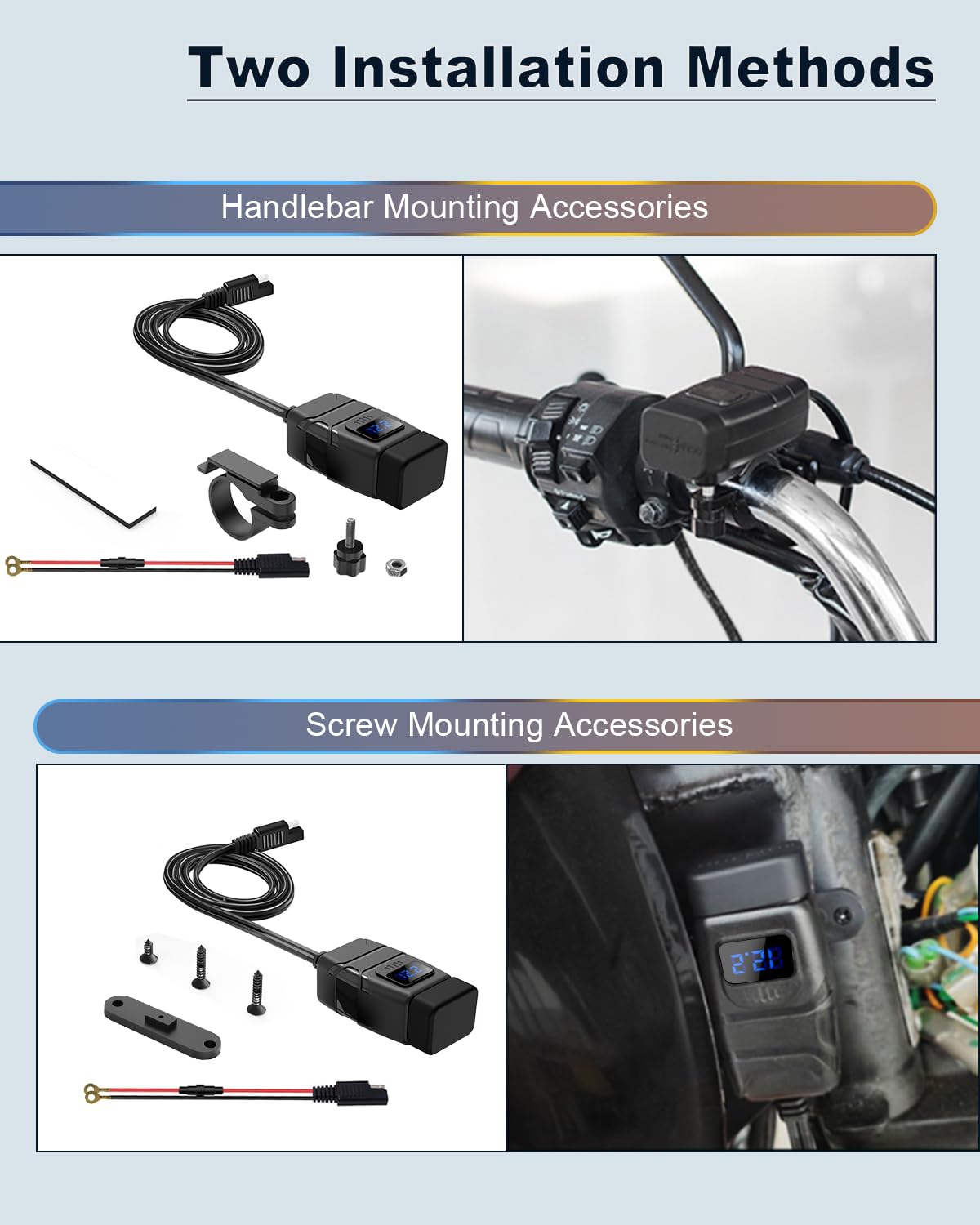 EXTRACTME close-up of dual USB-A ports to show fast charging compatibility and QC support